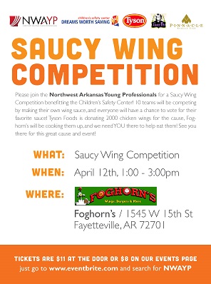 NWAYP Saucy Wing Competition benefiting the Children’s Safety Center