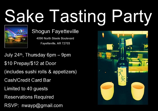 NWAYP Sake Tasting at Shogun’s Fayetteville